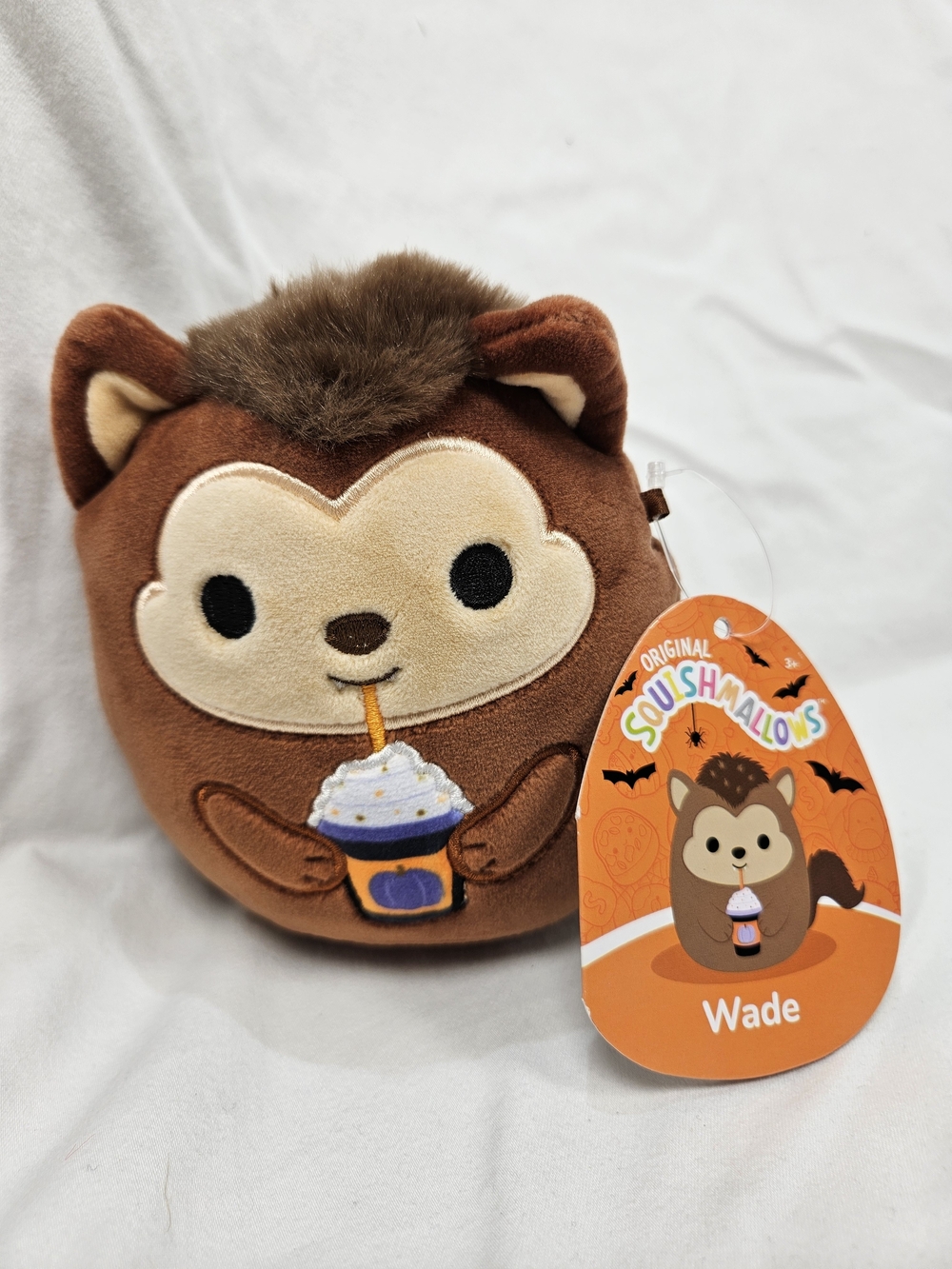 Squishmallows Wade Pumpkin Spice Latte Brown Cream 2025 Werewolf Plush 5" NWT